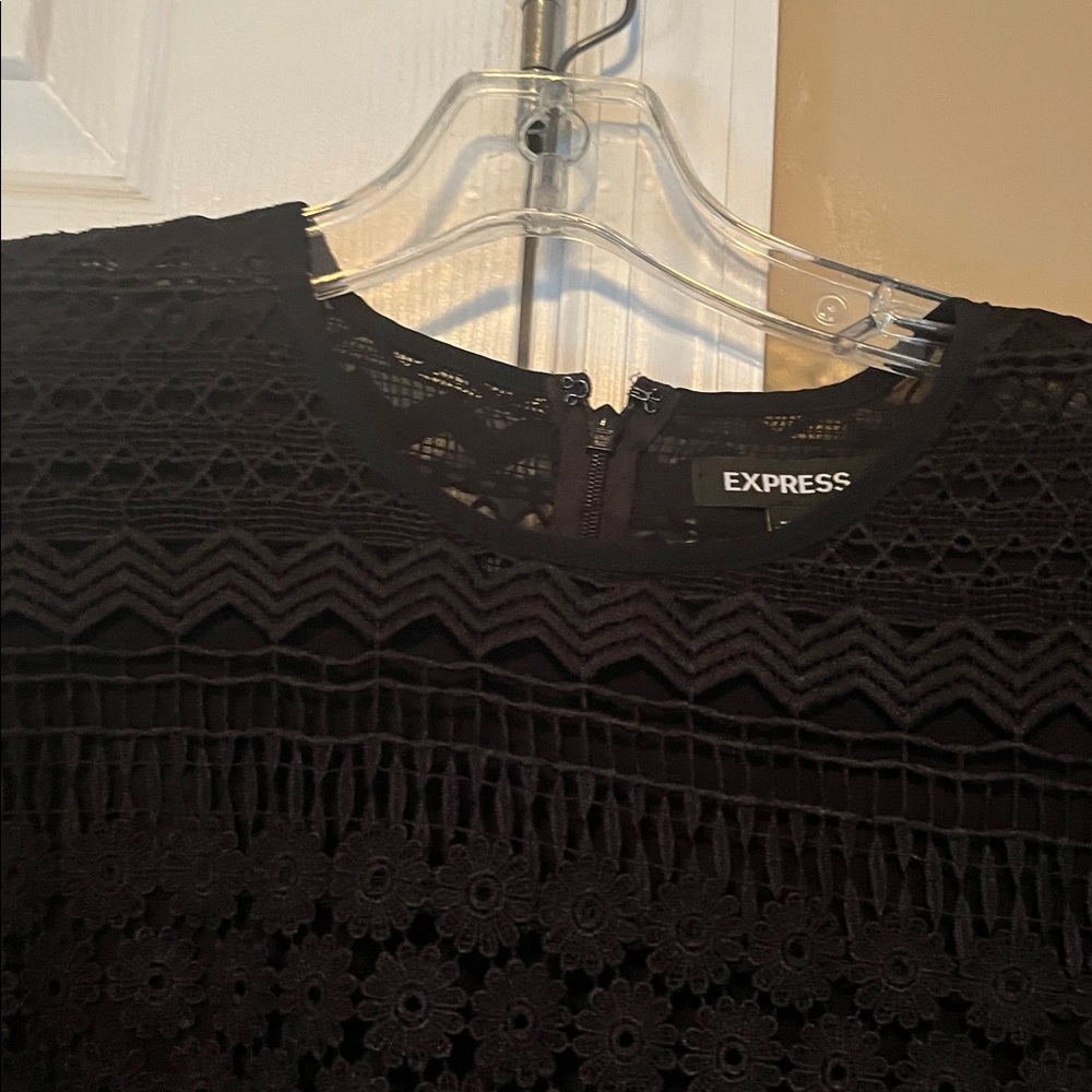 Express Women's Black Lace Blouse gothic romantic size small - Picture 7 of 8